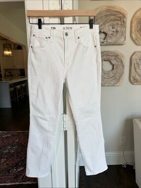 J. Crew Women's White Straight-Leg Denim Jeans